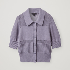 【9折】COS 香芋紫镂空针织开衫