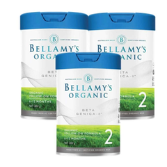 【*直邮】Bellamys 贝拉米有机白金版BETA GENICA-8超高端2段婴儿配方奶粉 6-12个月 800gx3