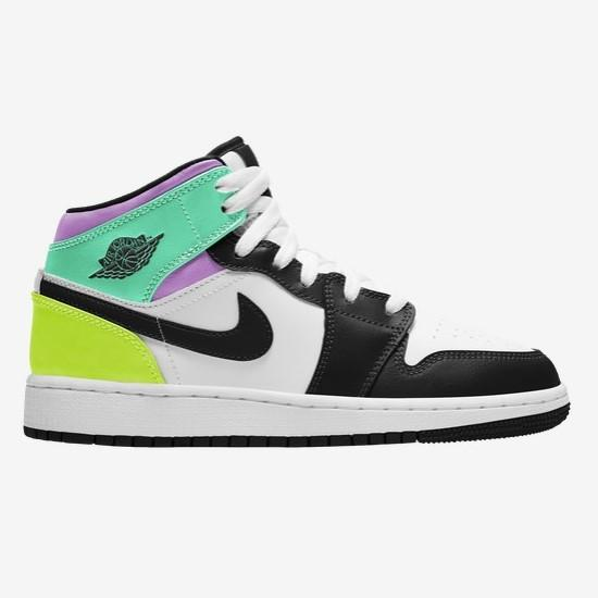 Jordan AJ 1 Mid 大童 黑紫绿 少量现货 多色