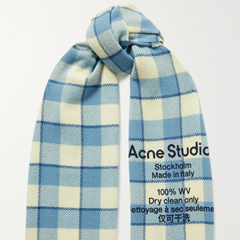 再降！Acne Studios 新款蓝白格纹围巾 BUG价