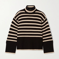 Toteme 条纹开叉高领毛衣oversize款 双色可选 码全