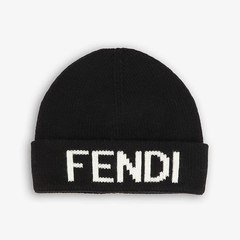 FENDI 图案折叠帽檐羊毛毛线帽