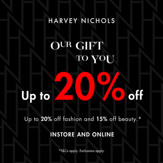 【2021黑五】Harvey Nichols: 时尚低至8折 美妆低至8.5折