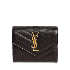热卖：Saint Laurent ysl 圣罗兰logo绗缝钱包卡包
