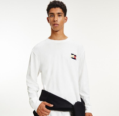 断码捡漏! TOMMY HILFIGER  白色基础款圆领打底长T