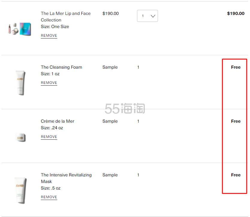 【送面霜7ml+洁面30ml+面膜 15ml】La Mer 限量版脸唇护理套装