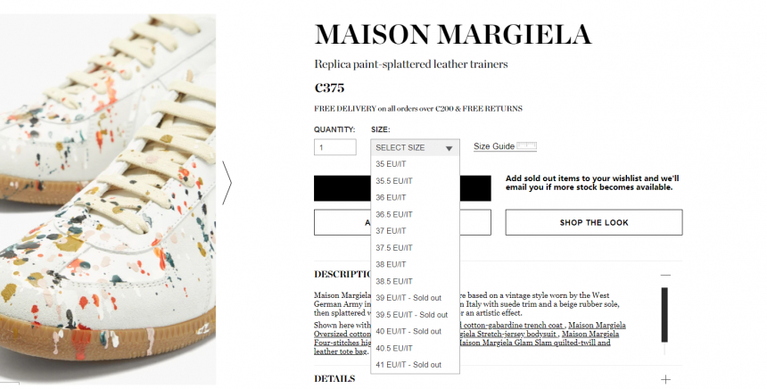 新品码较全 Maison Margiela Replica 印花棉质帆布运动鞋