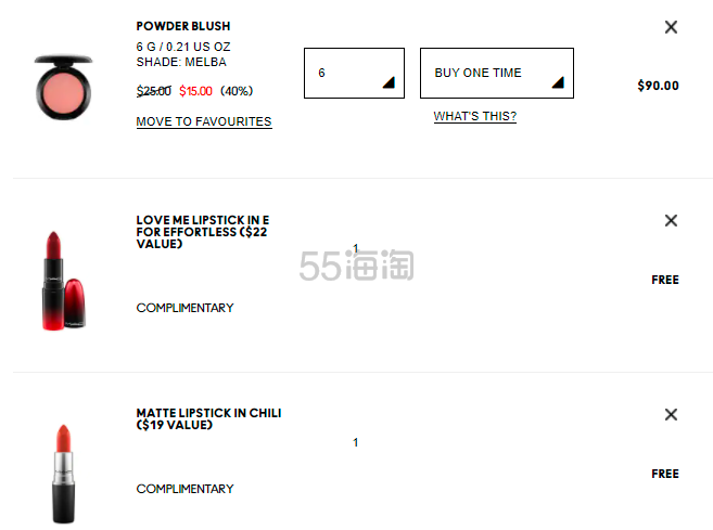MAC 魅可 时尚腮红  满赠2支口红