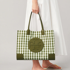 Tory Burch 汤丽柏琦 Ella 绿格子托特包