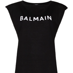 Balmain logo印花长袖T恤