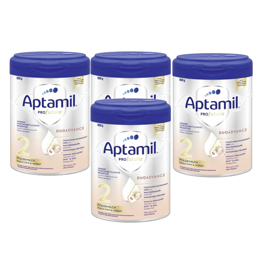【4件包邮装】Aptamil 爱他美 德国白金版 2段6个月起 2021新版铁罐装 800g*4