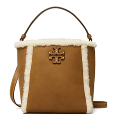 TORY BURCH MCGRAW小号羊毛皮革水桶包