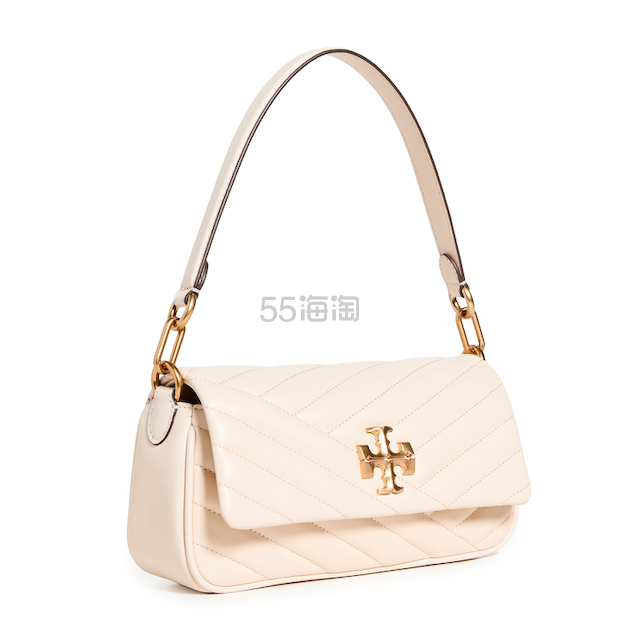 降价！Tory Burch Kira V 字型小号奶白色翻盖单肩包