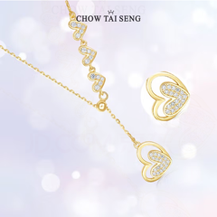 Chow Tai Seng 周大生 甜心少女S925银锆石爱心项链