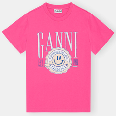 Ganni University Of Love 笑脸 T 恤