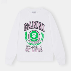 Ganni 新款印花 logo 白色套头衫