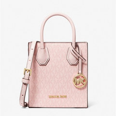 降价！Michael Kors Mercer 粉色老花迷你琴谱包