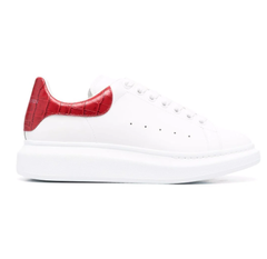 【港站+折上85折】Alexander McQueen 麦昆 动物纹红尾小白鞋