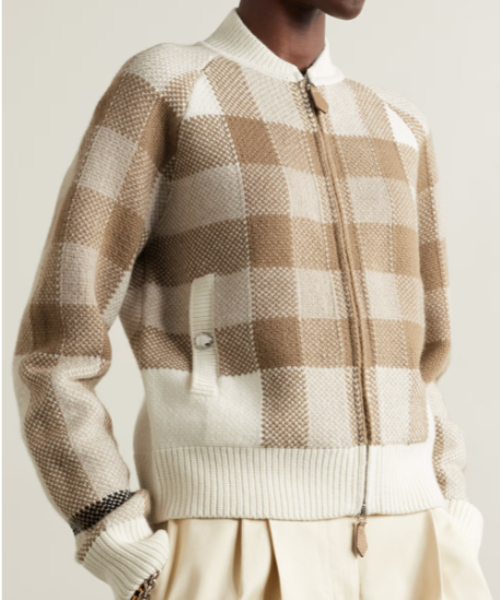 【新人9折】BURBERRY 格纹羊毛羊绒混纺外套