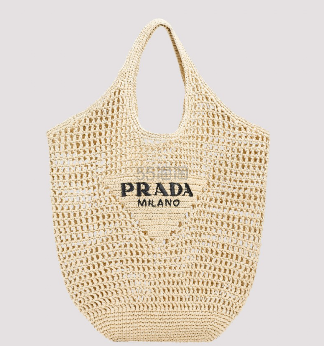 【额外85折】Prada 拉菲草编镂空Tote