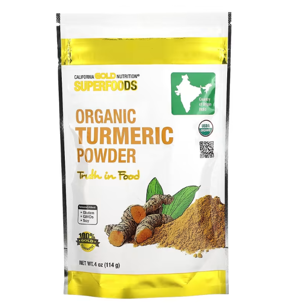 特价！California Gold Nutrition SuperFood 有机姜黄粉 114g