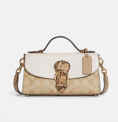 Coach 蔻驰 Kleo 白色老花手提袋