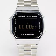 Casio 卡西欧 A168W Digital Bracelet 银色镜面电子表