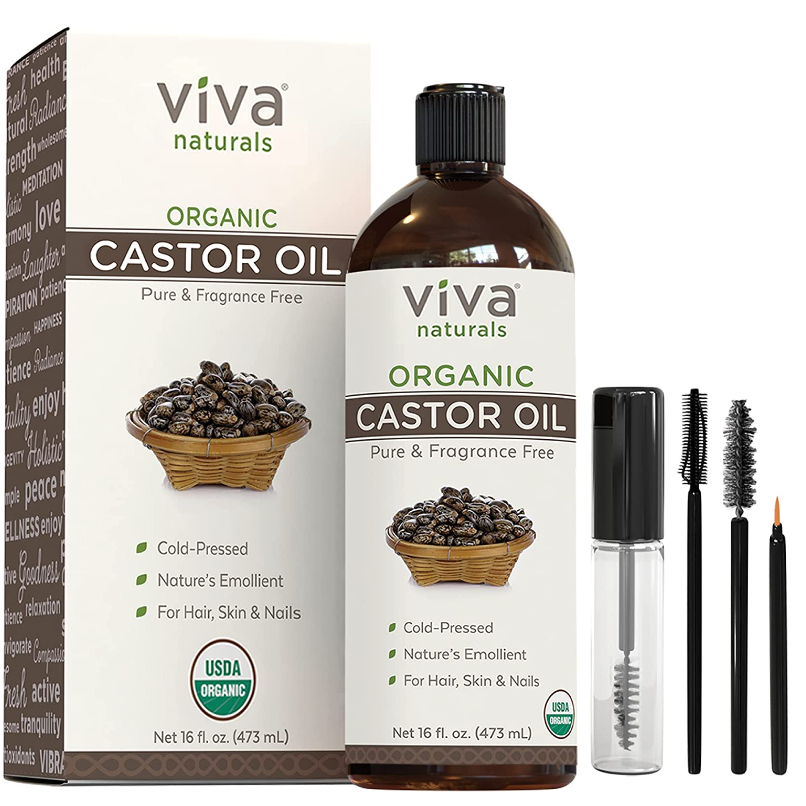 Viva Naturals 天然发油和睫毛精华 包括美容套装 473ml