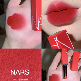 库存浅！NARS 新品细管哑光唇膏#132 龙女红麂绒,海淘返利优惠-55海淘