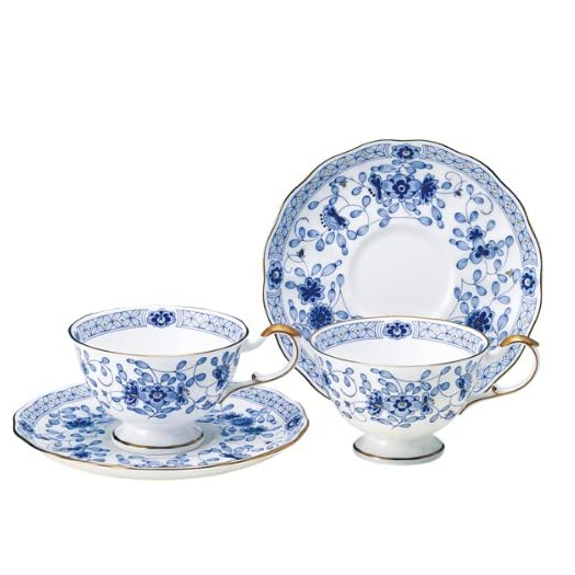 【含税直邮】Narumi 鸣海 Milano系列 茶杯茶碟套装 蓝色 210cc 两组