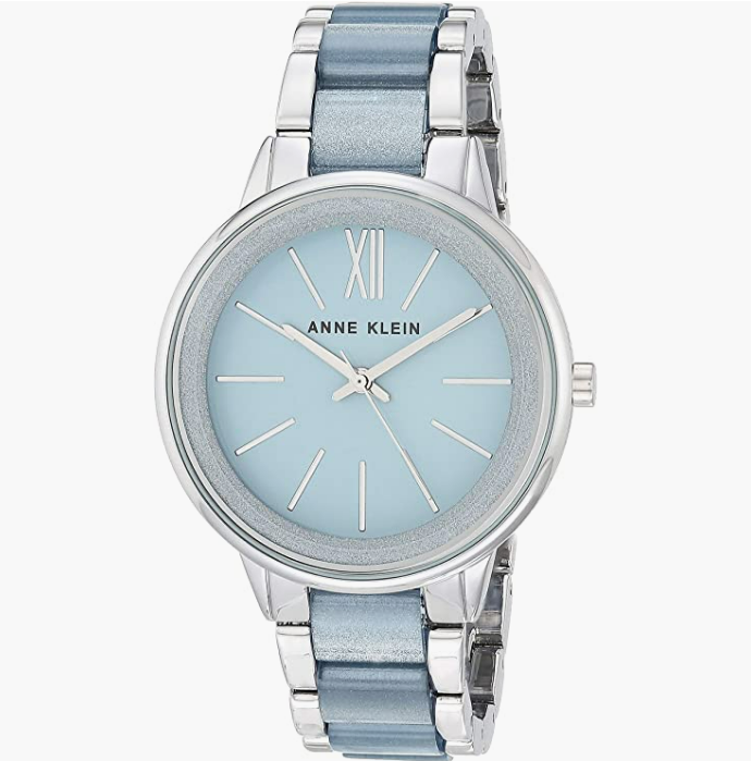 【含税直邮】ANNE KLEIN 女士树脂手链手表 Blue/Silver