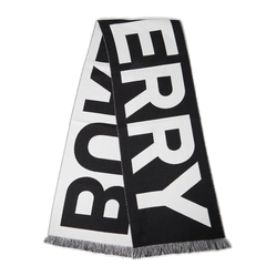 补货！Burberry 黑白字母围巾