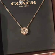 Coach 蔻驰单钻简约款项链 金色