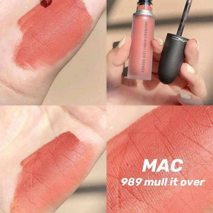 MAC 魅可柔雾弹唇釉 #989 MULL IT OVER 白桃乌龙色