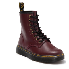 仅36码！Dr. Martens Zavala 8孔马丁靴 酒红色