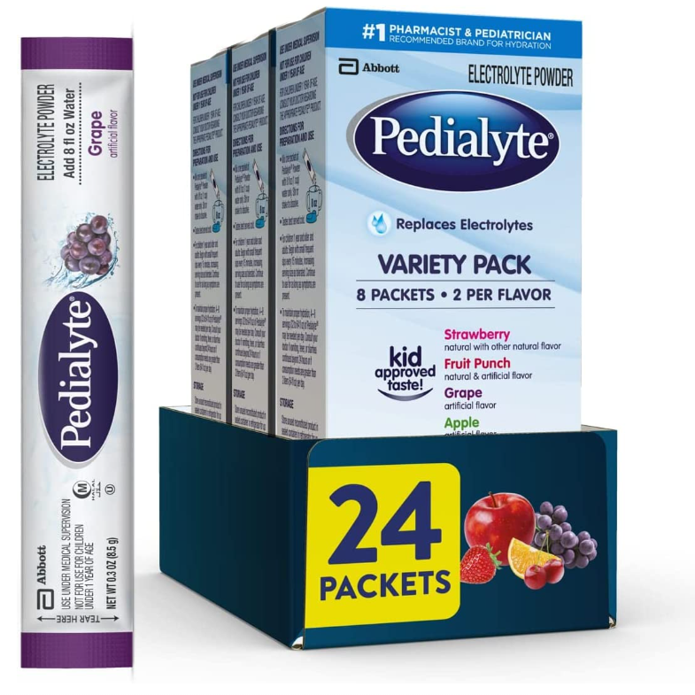 【含税直邮】Pedialyte 电解质水冲剂 混合口味 8.5g*24包