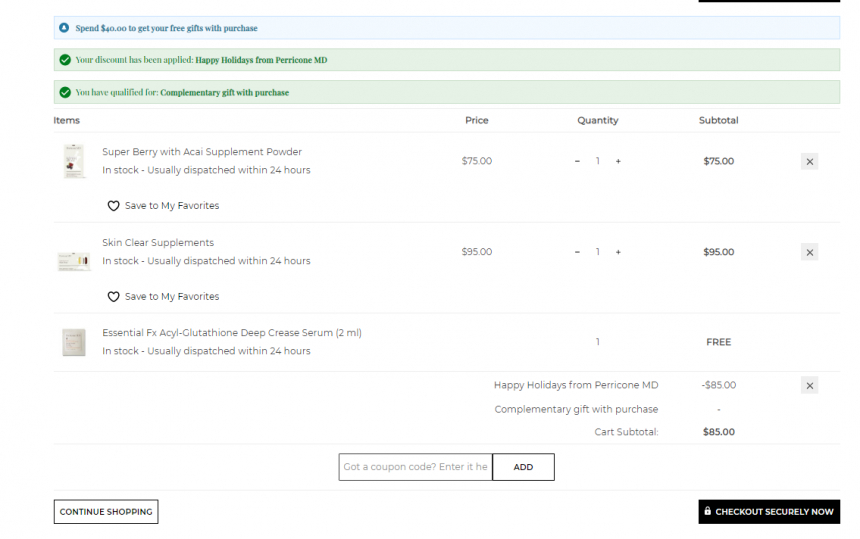 Perricone MD裴礼康：营养补剂大促！