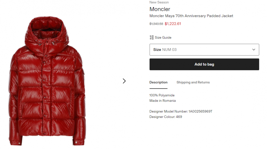 定价优势！Moncler 70周年款红色 Maya 羽绒服