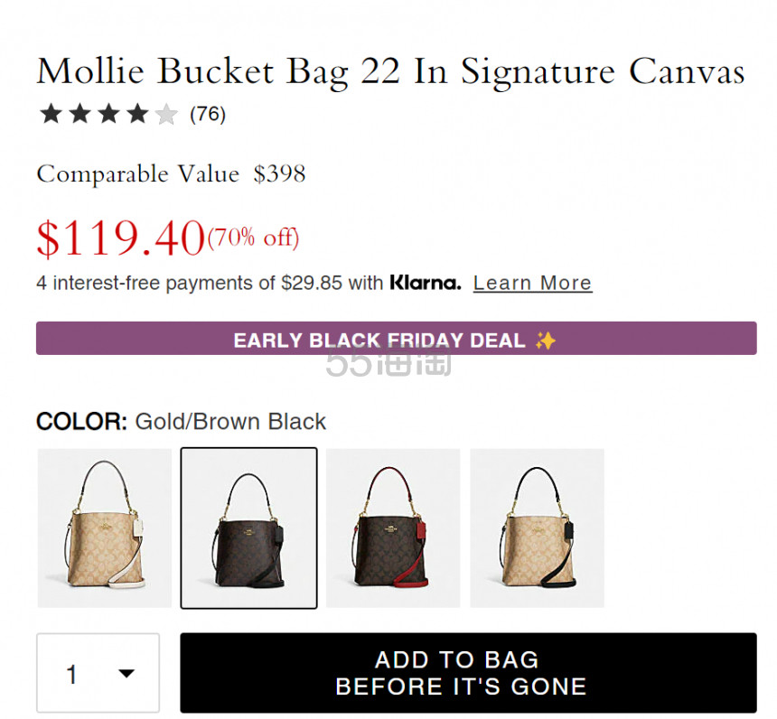 Coach 蔻驰 Mollie 22 水桶包