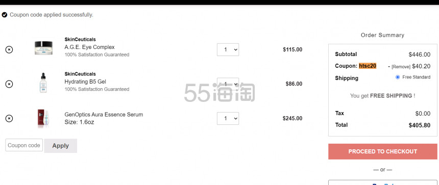 【55专享】eCosmetics：2022网一 美妆护肤热卖 修丽可享8折