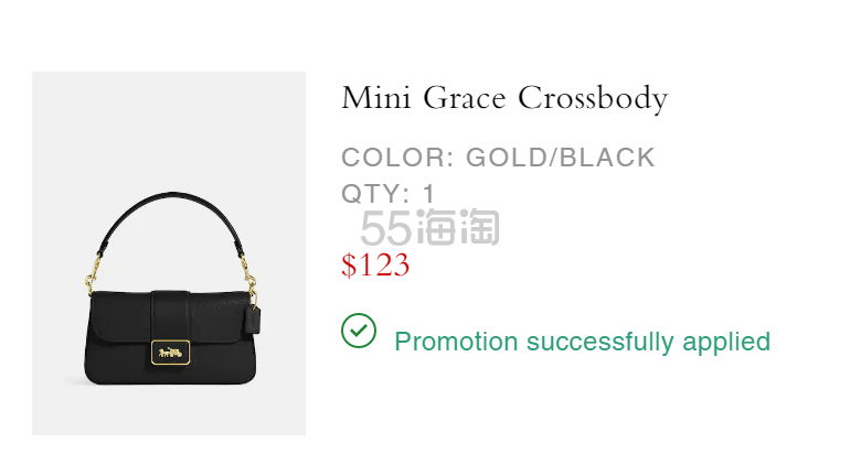 降价！Coach 蔻驰MINI GRACE斜挎包 纯色