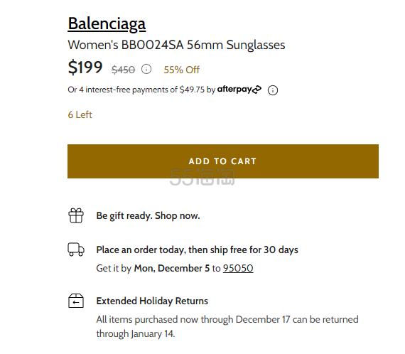 热卖！Balenciaga 巴黎世家 BB0024SA 女士墨镜