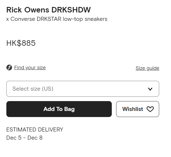 上新！【澳門好價】Rick Owens DRKSHDW x Converse DRKSTAR 低幫運動鞋