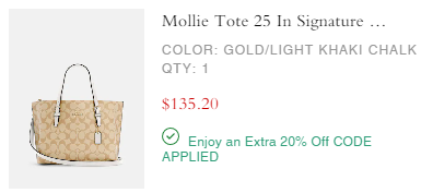 再降！Coach 蔻驰 Mollie 25老花托特包 奶茶色（三色可选）