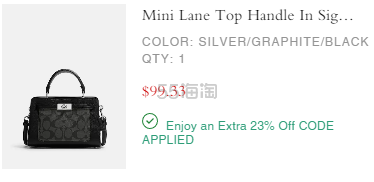 好价！Coach 蔻驰 Mini Lane 老花斜挎包 黑色