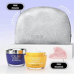史低价！Olay 玉兰油 礼盒套装 AHA24大黄瓶维C面霜+视黄醇蓝瓶晚霜套组