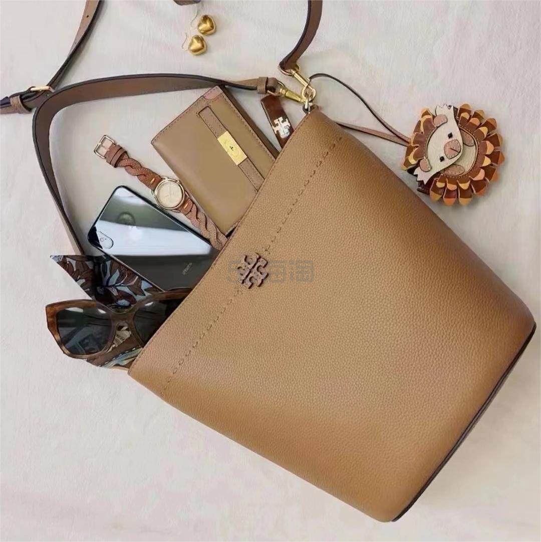 上新!tory burch 汤丽柏琦 mcgraw 荔枝纹牛皮水桶包 3色可入