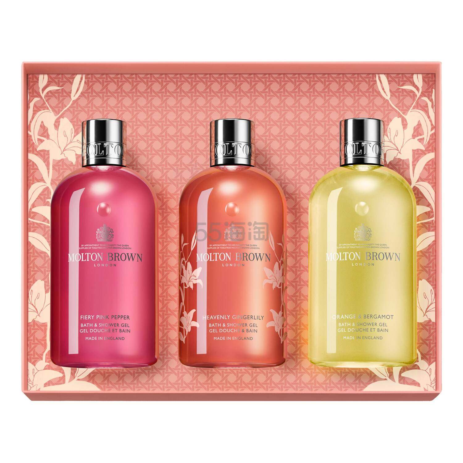 【单件含税】Molton Brown 摩顿布朗 粉胡椒生姜花香橙佛手柑沐浴露套装 3x300ml