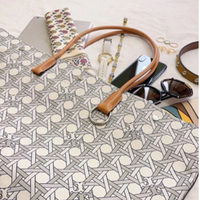 Tory Burch Logo Basketweave Canvas 印花托特袋
