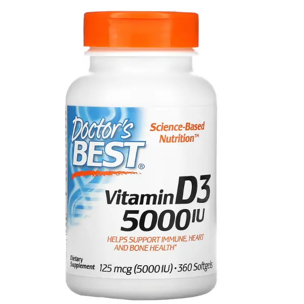 热销！Doctor's Best 维生素D3 125微克 360 粒软凝胶